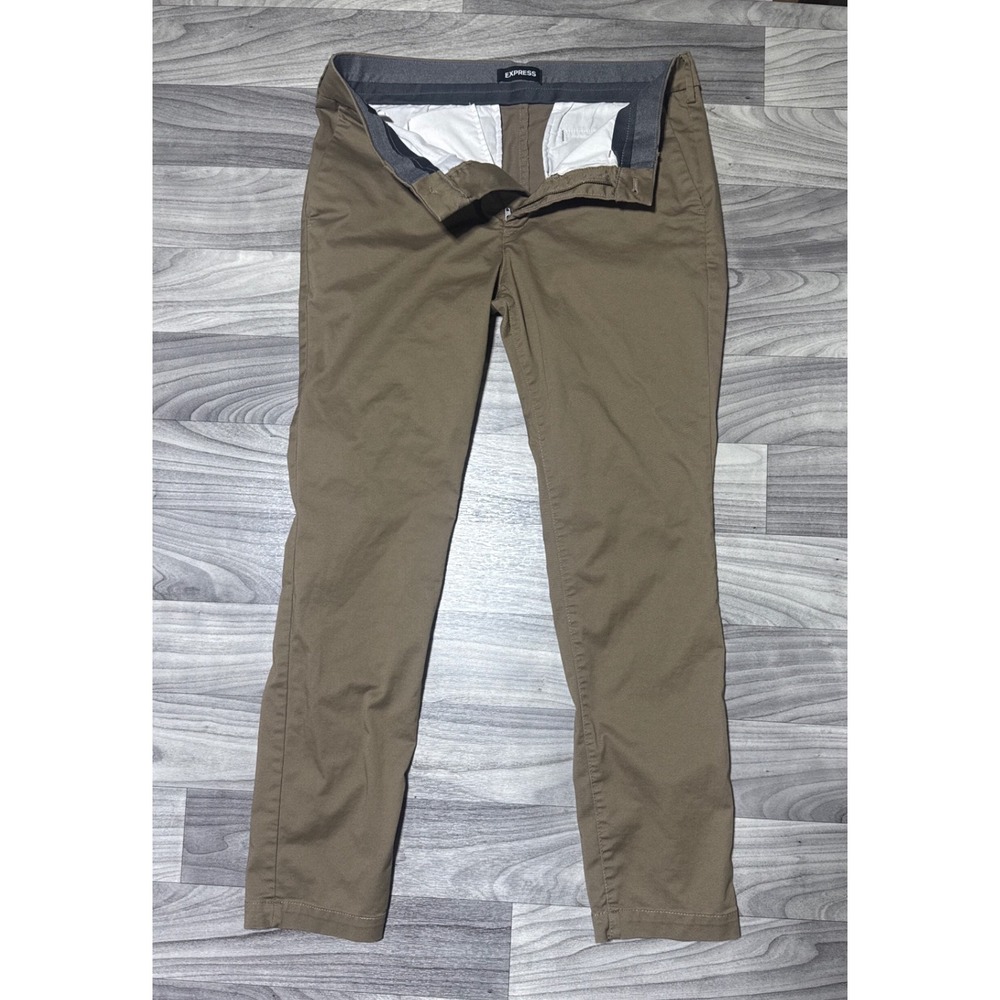 Express Skinny Chino Pants Mens 31x30 Khaki Brown RN 55285